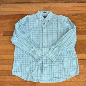 Vineyard Vines Light Blue and Teal Checked Dress Shirt
